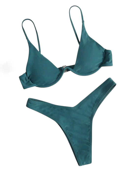 SHE türkiz merevítős kétrészes bikini