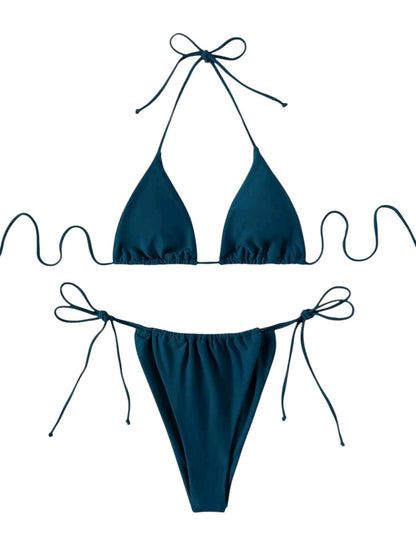 SHE sötét türkiz megkötős kétrészes bikini