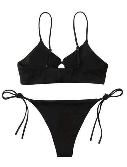 SHE fekete megkötős háromszög bikini