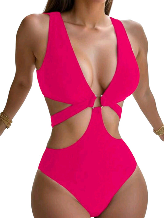 SHE élénk rózsaszín kivágott monokini