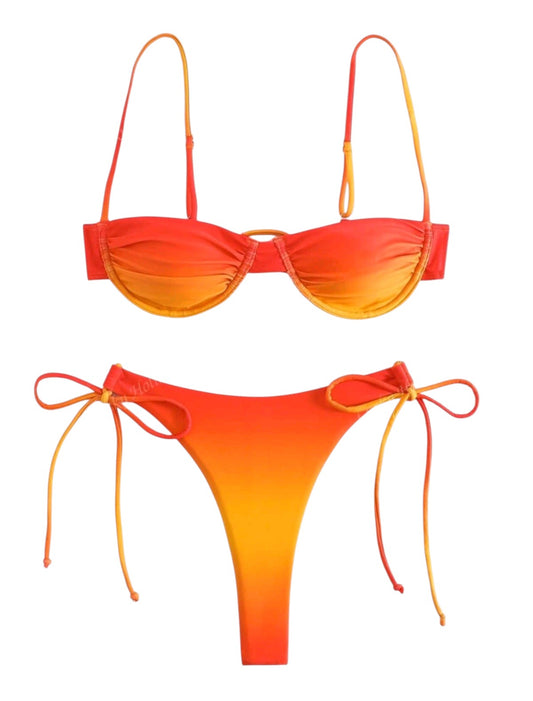 SHE narancs ombre merevítős bikini
