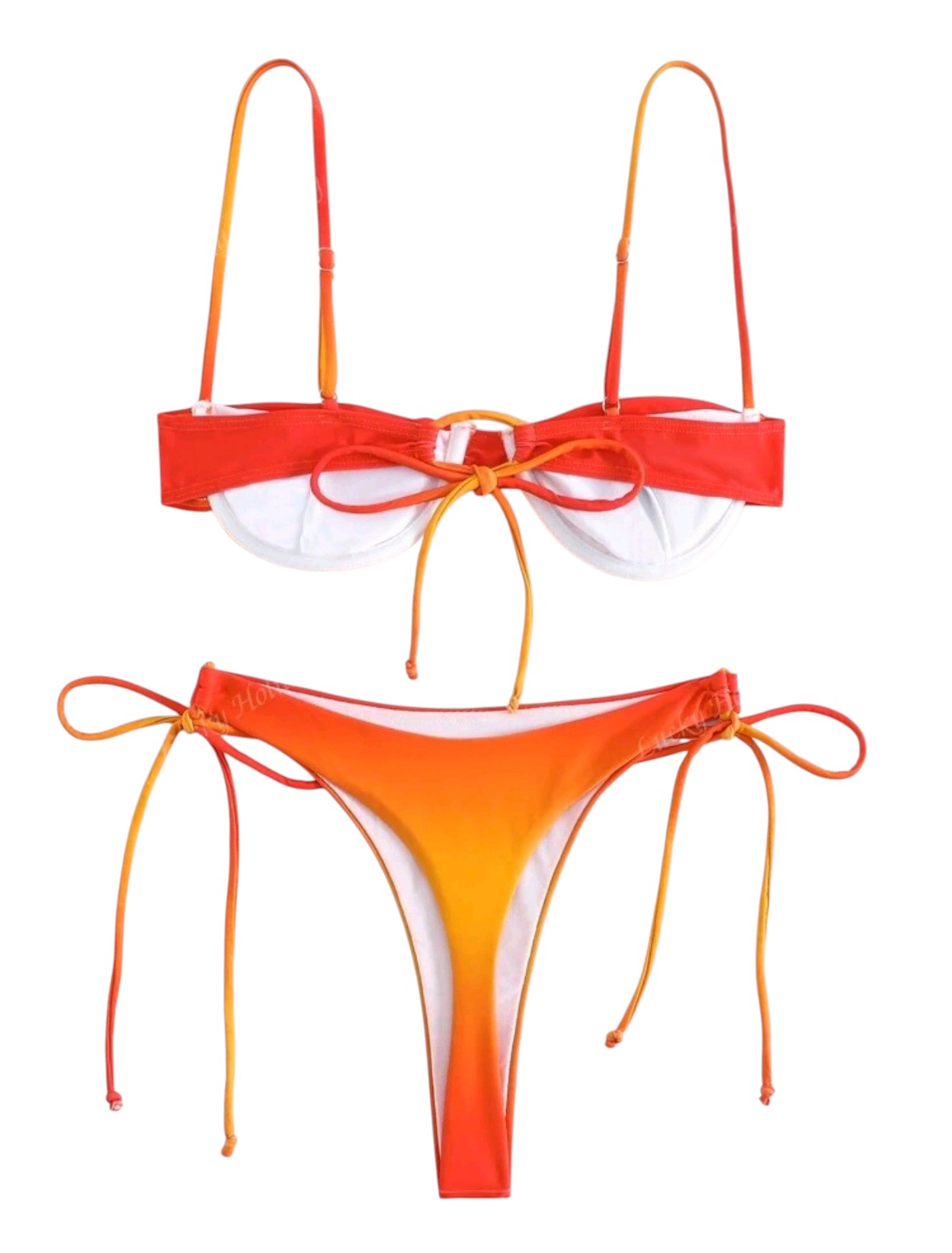 SHE narancs ombre merevítős bikini