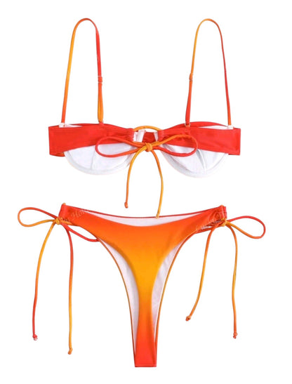 SHE narancs ombre merevítős bikini