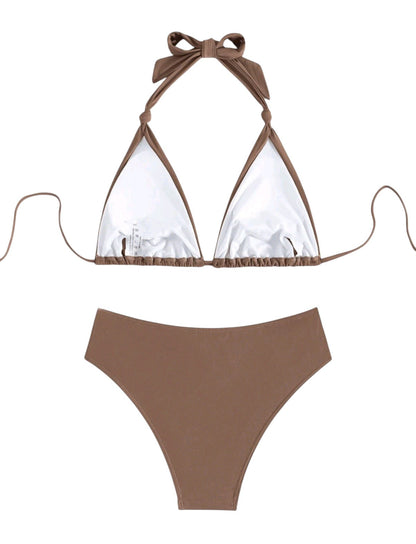 SHE barna halter nyakú bikini szett