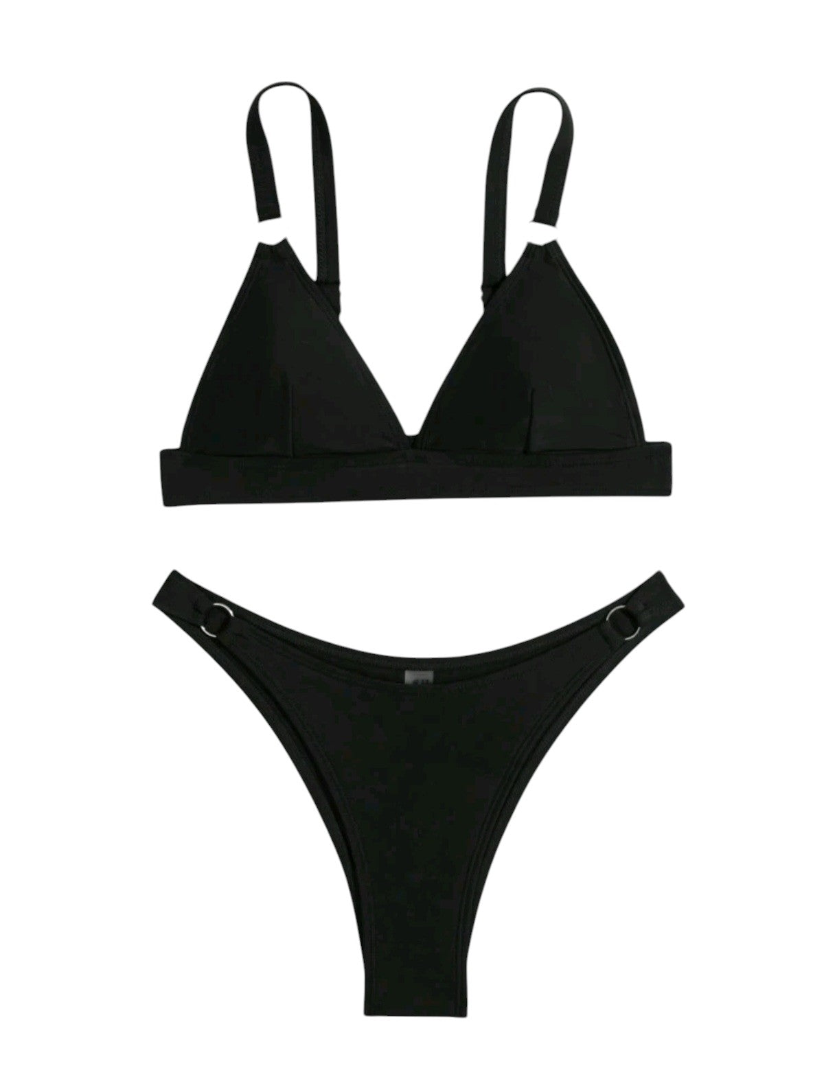 SHE fekete karikás díszes bikini szett