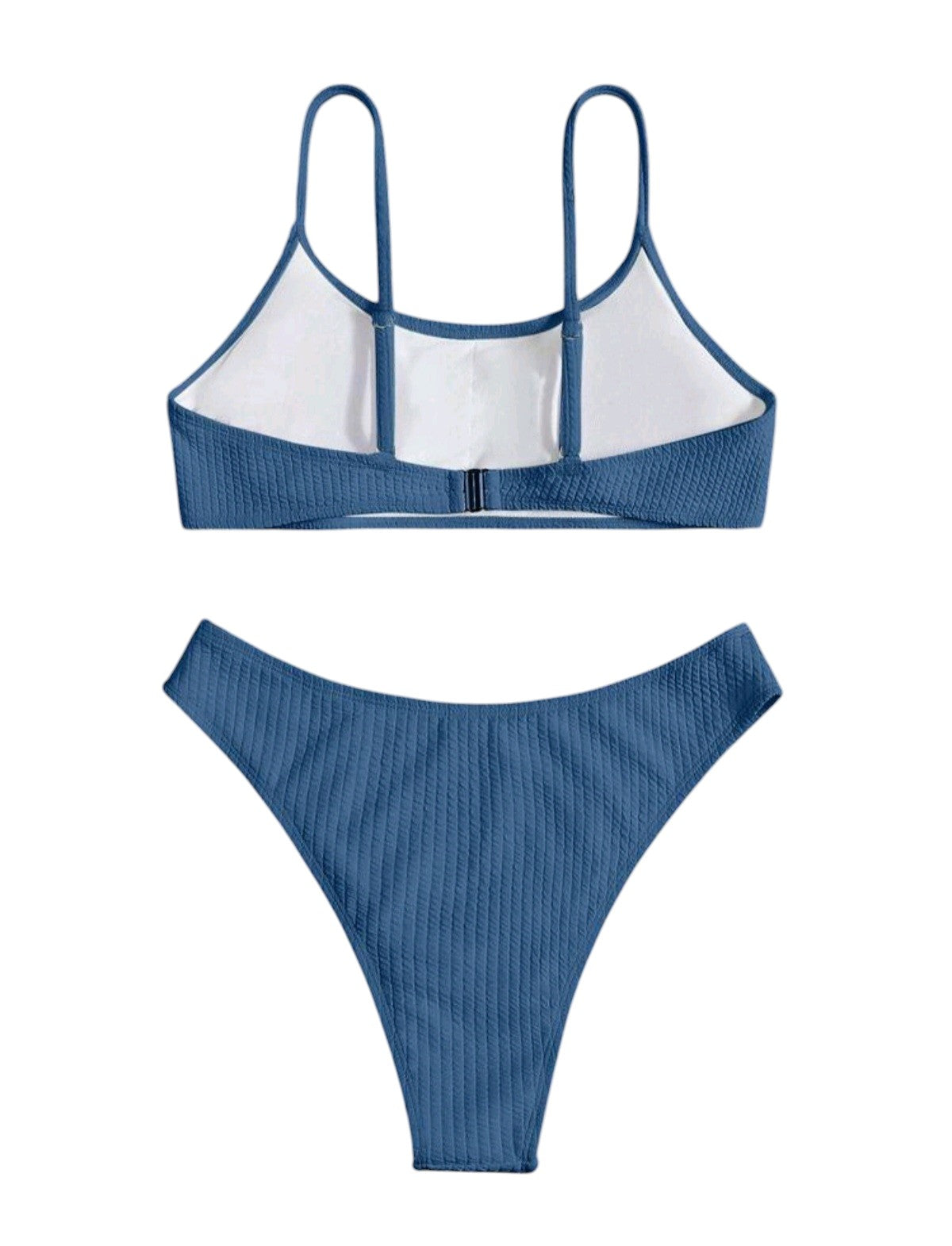 SHE kék bordázott bikini szett
