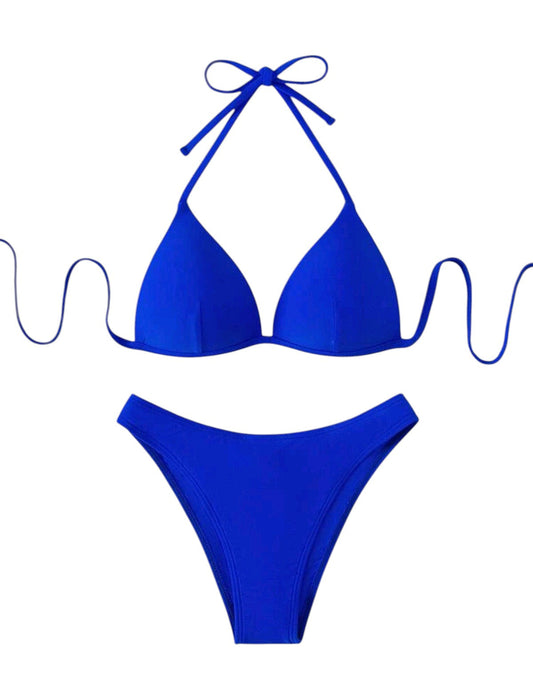 SHE királykék háromszög bikini szett