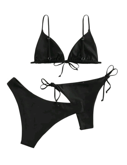 SHE fekete megkötős háromszög bikini szett