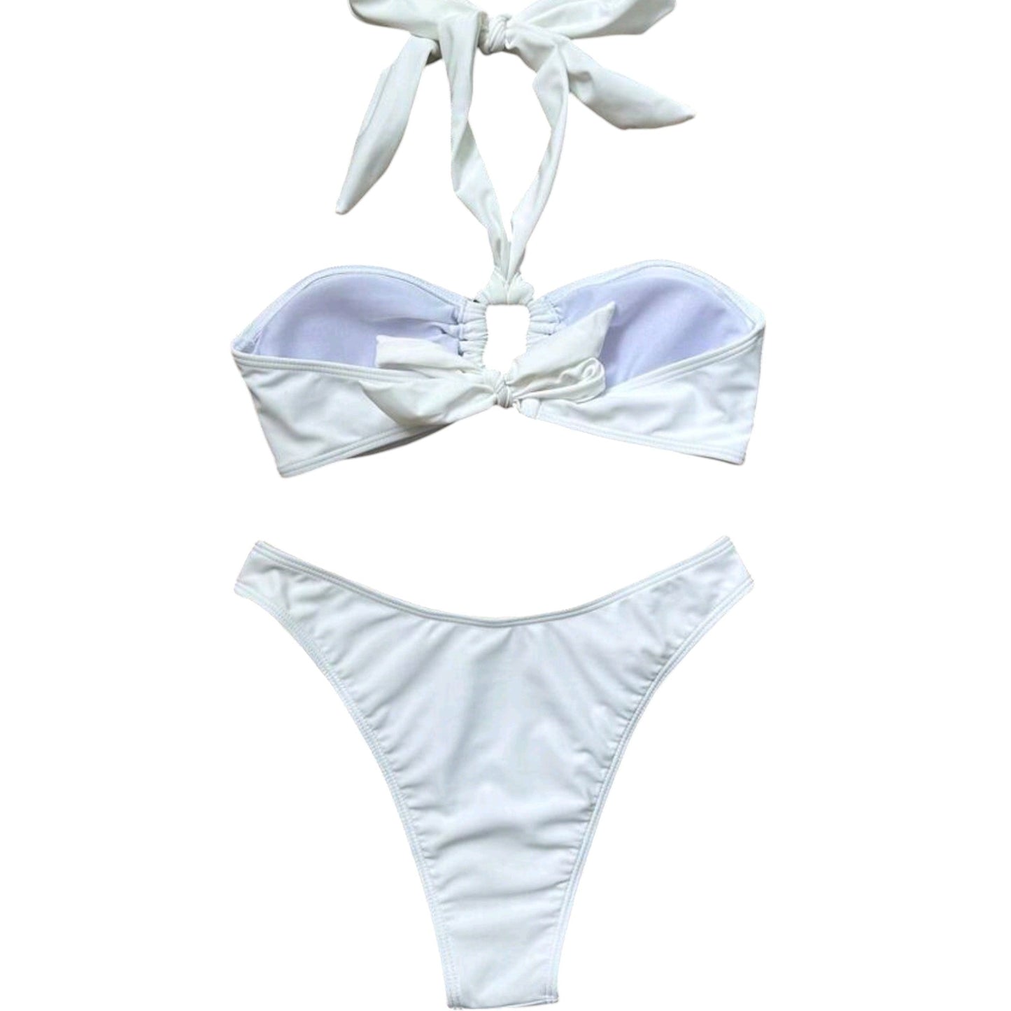 SHE fehér fémgyűrűs bikini