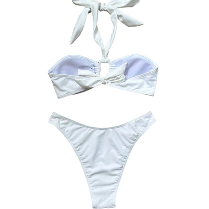 SHE fehér fémgyűrűs bikini