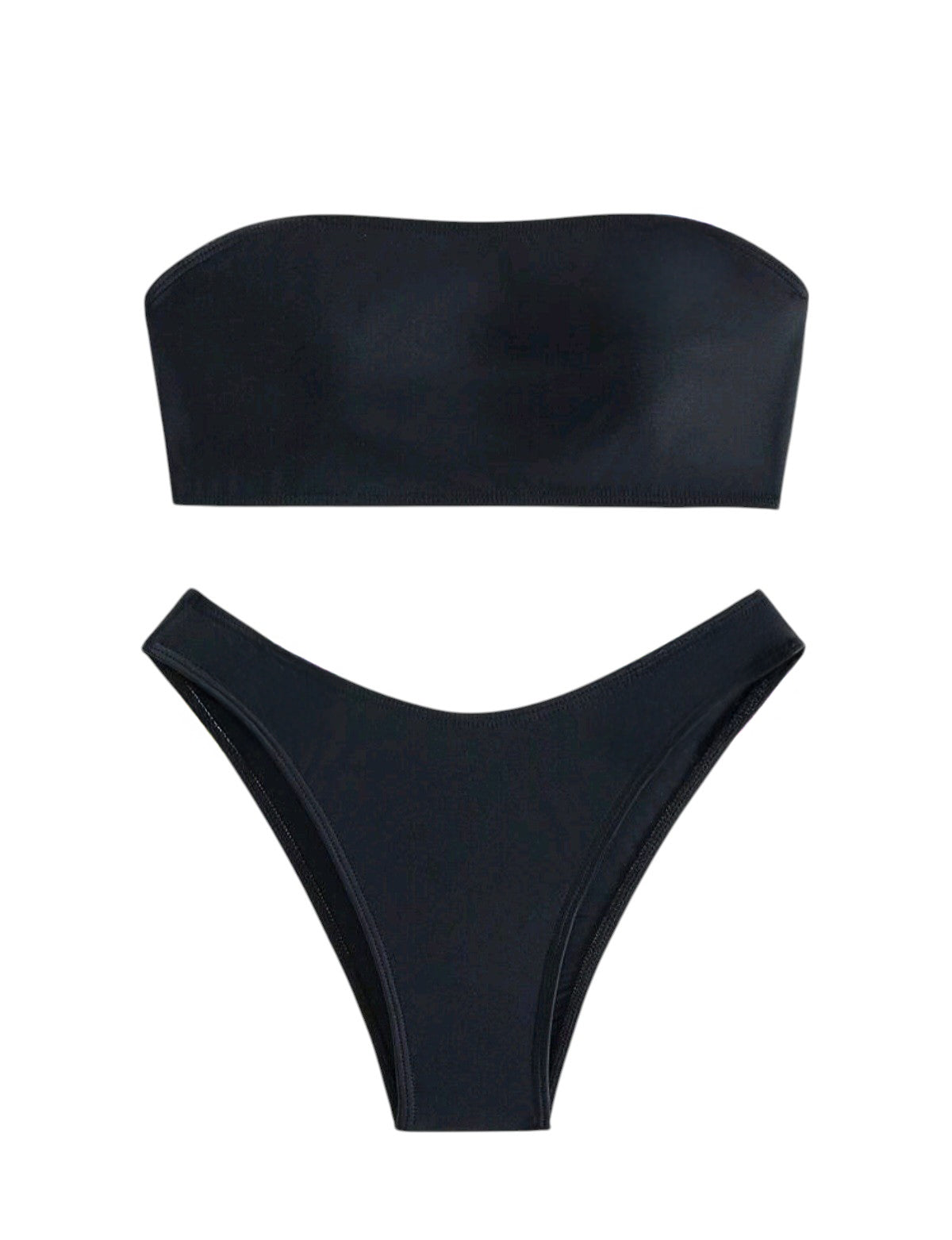 SHE fekete logós bandeau bikini szett