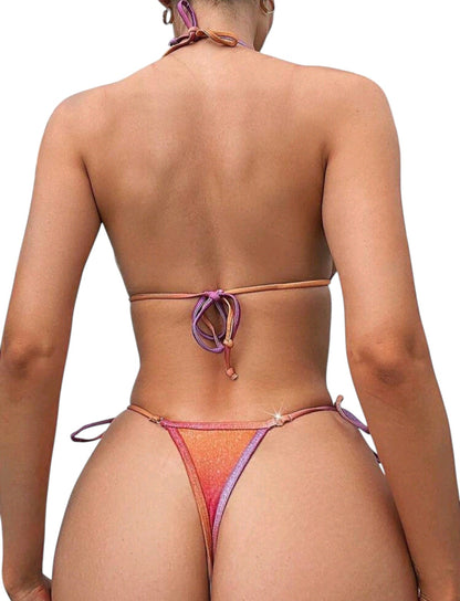 SHE metál kétszínű háromszög bikini