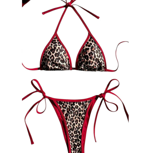 SHE piros leopárdmintás bikini