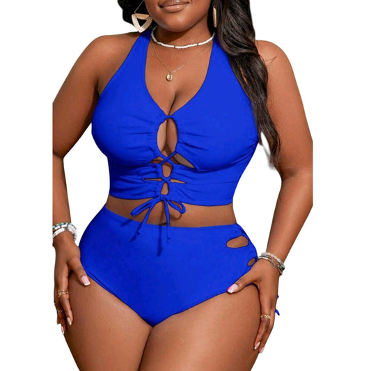 SHE királykék fűzős bikini