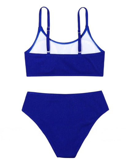 SHE királykék bordázott magas derekú bikini