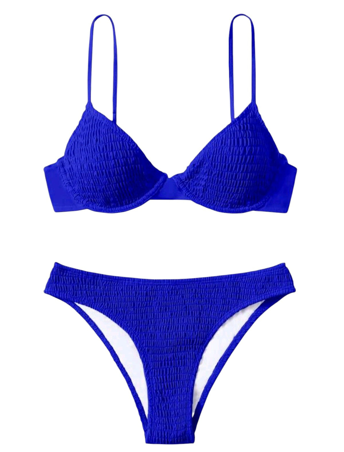 SHE királykék texturált merevítős bikini
