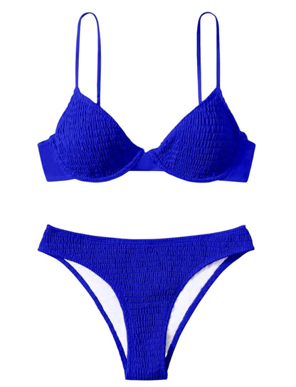 SHE királykék texturált merevítős bikini