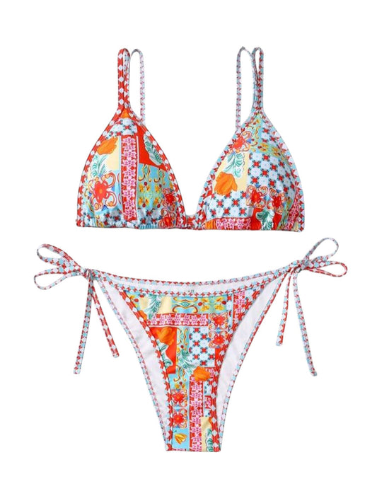 SHE többszínű csempemintás bikini