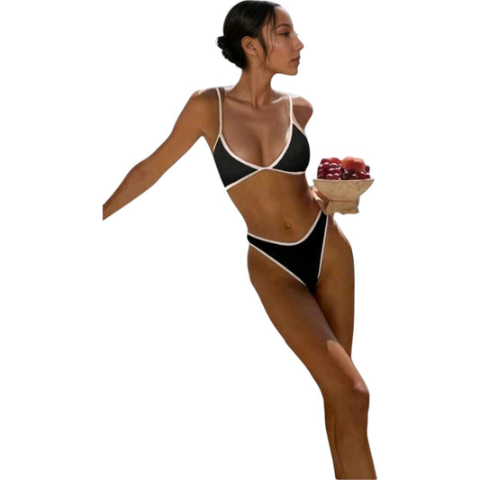 SHE fekete fehér bikini szett