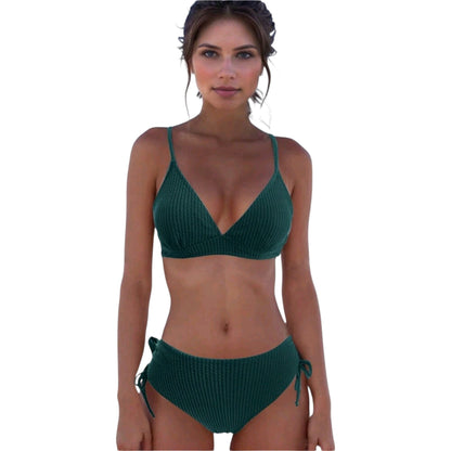 SHE zöld kötött bikini szett