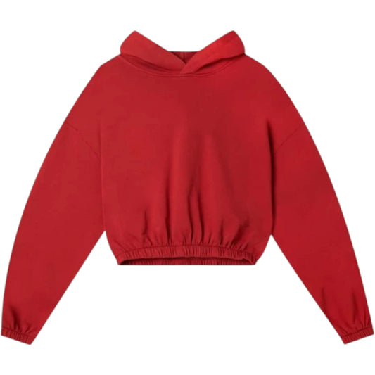 STRADIVARIUS piros crop kapucnis pulóver