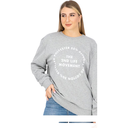 TOPSHOP szürke logós pulóver