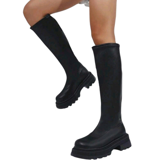 SHE fekete platform csizma