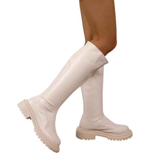 SHE bézs platform csizma