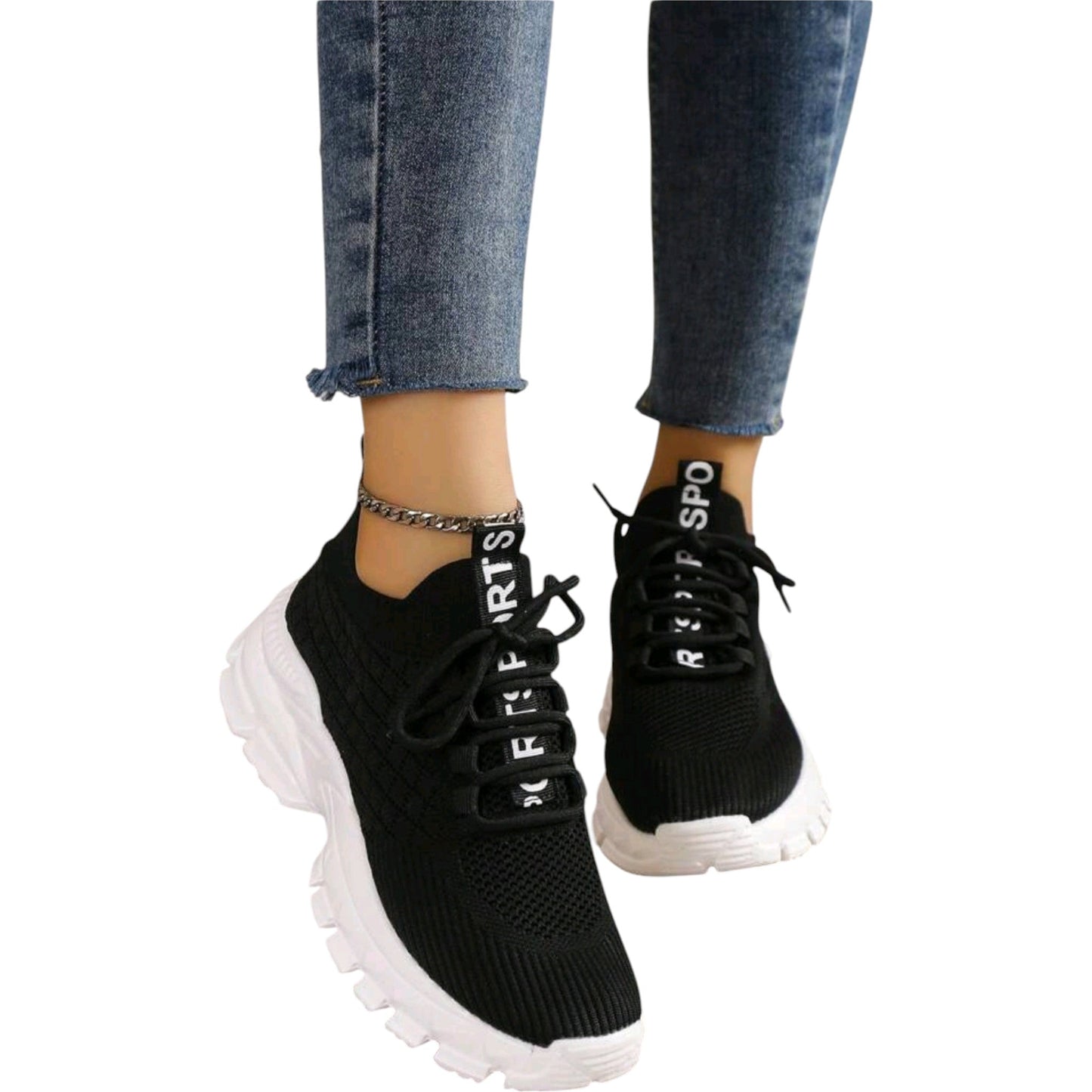 SHE fekete sportcipő