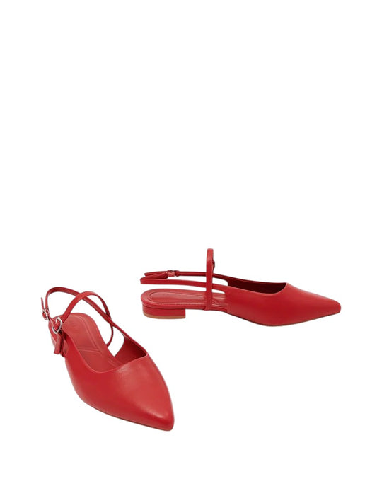 MOHITO piros hegyes orrú slingback balerina cipő