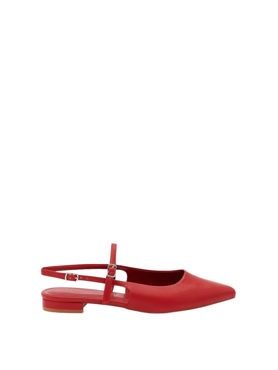 MOHITO piros hegyes orrú slingback balerina cipő