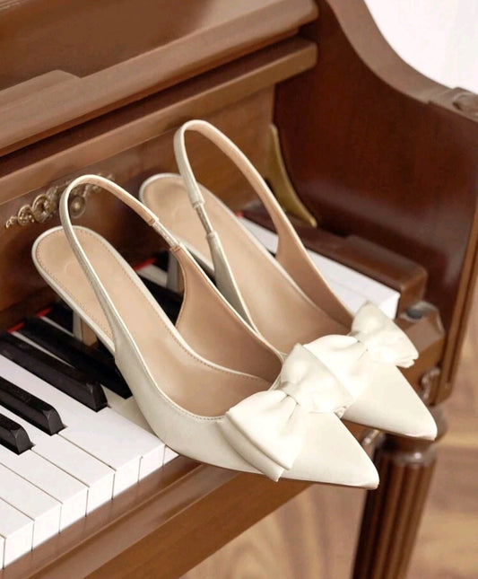 SHE fehér heeled slingbacks