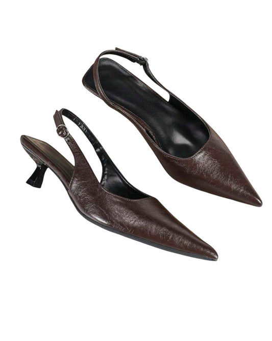 SHE barna heeled slingbacks