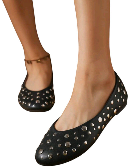 SHE fekete balerina cipő