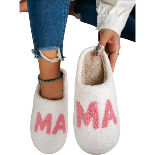SHE fehér mama feliratos papucs
