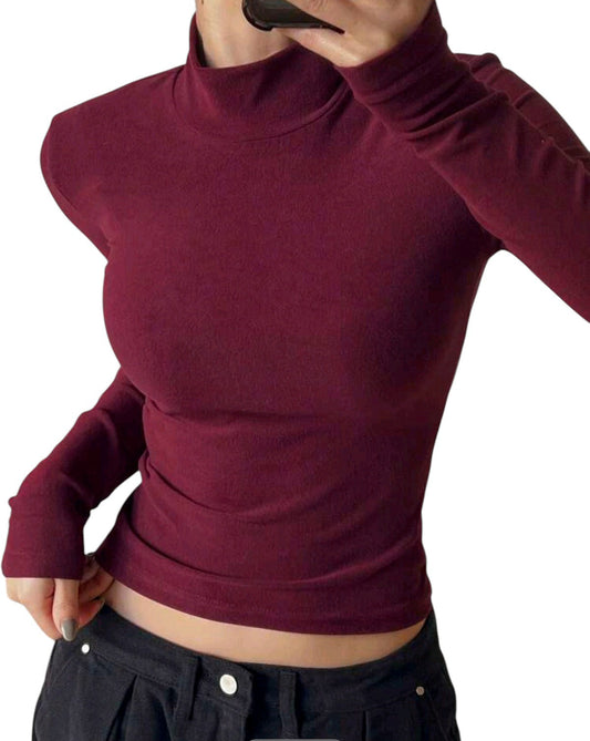 SHE bordó garbós crop top