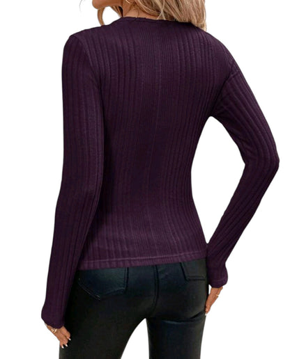 SHE sötétlila dekoltált crop top