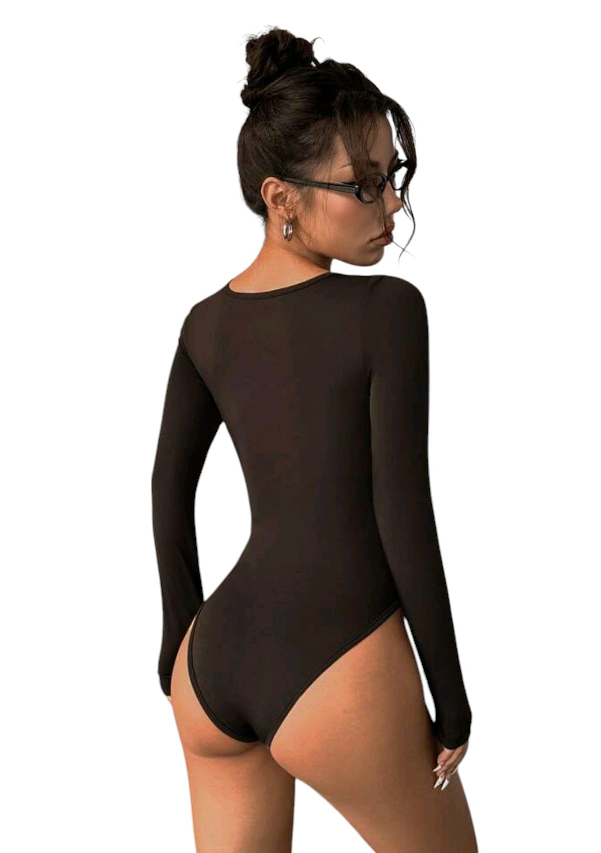 SHE barna szögletes nyakú body
