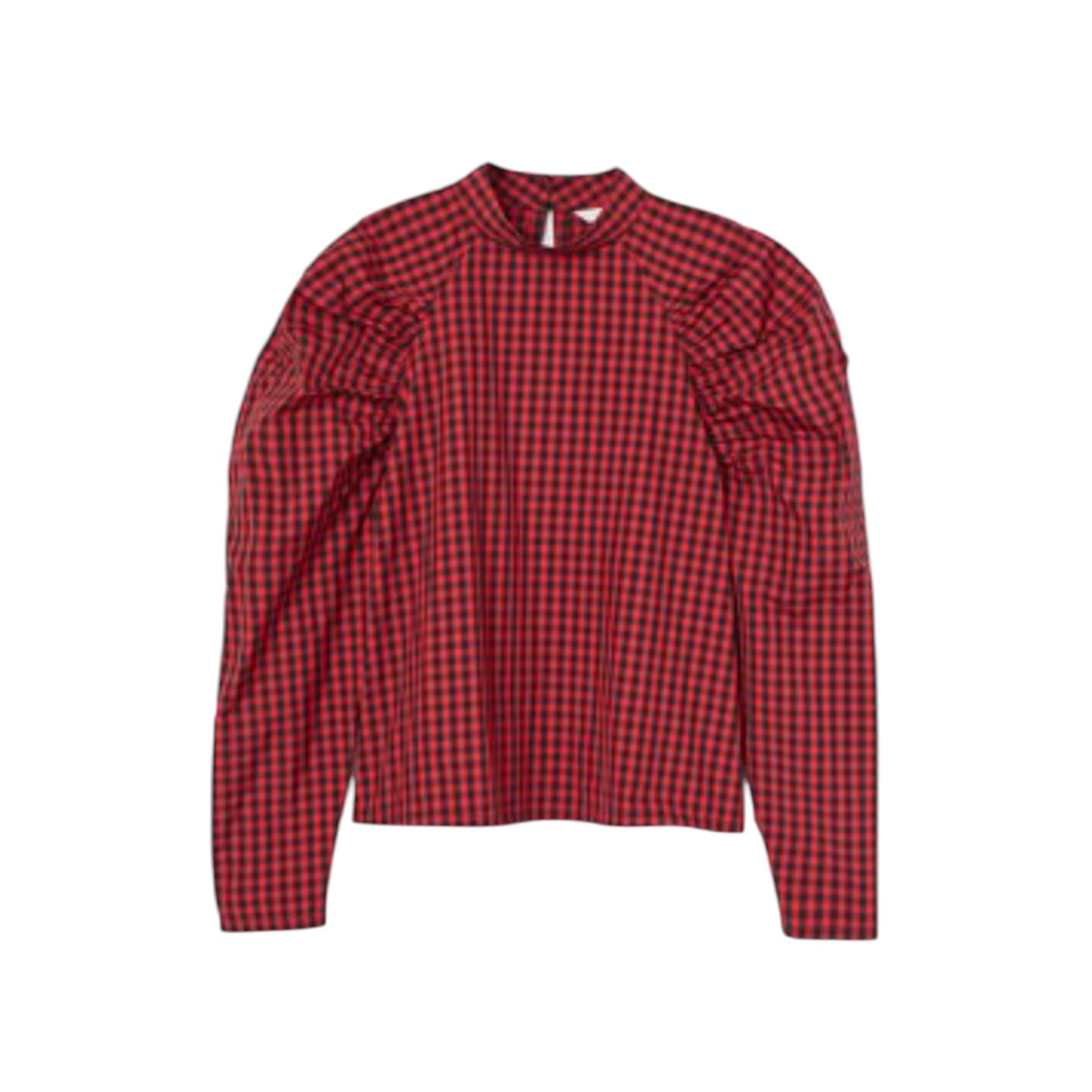 H&M piros kockás puffos ujjú blúz