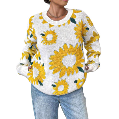 SHE fehér mintás pulóver