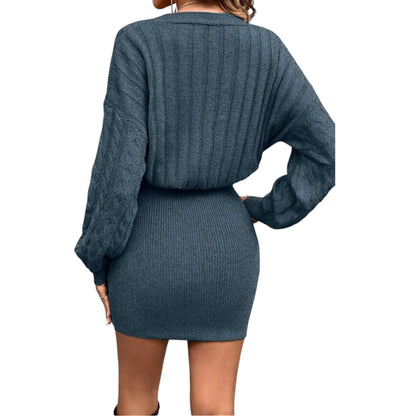 SHE szürke kötött mini ruha