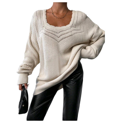 SHE ekrü kötött pulóver