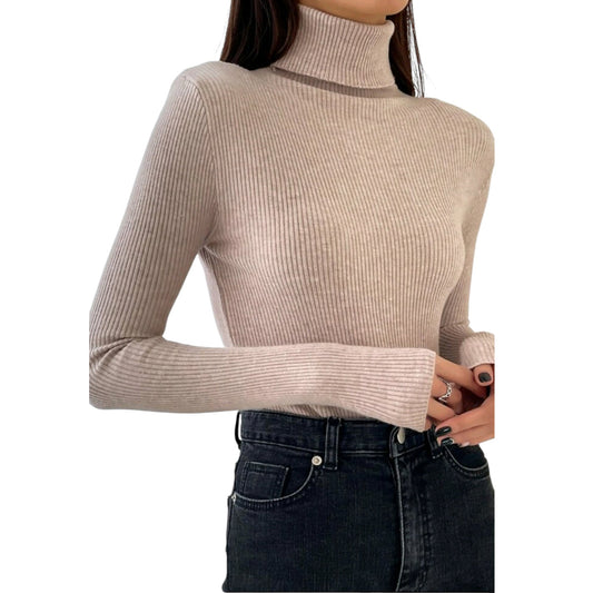 SHE bézs bordázott garbó