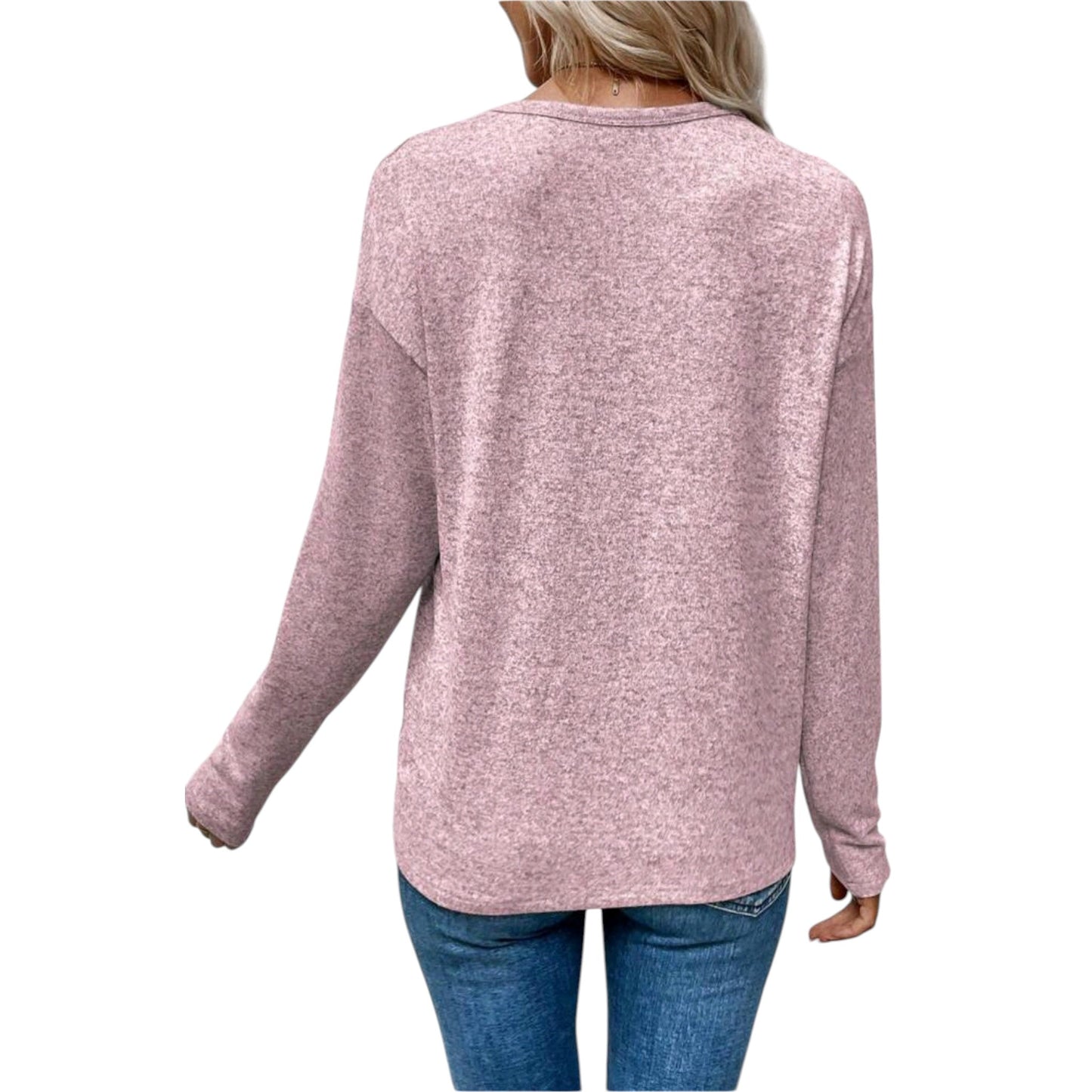 SHE rózsaszín kötött szív mintás pulóver