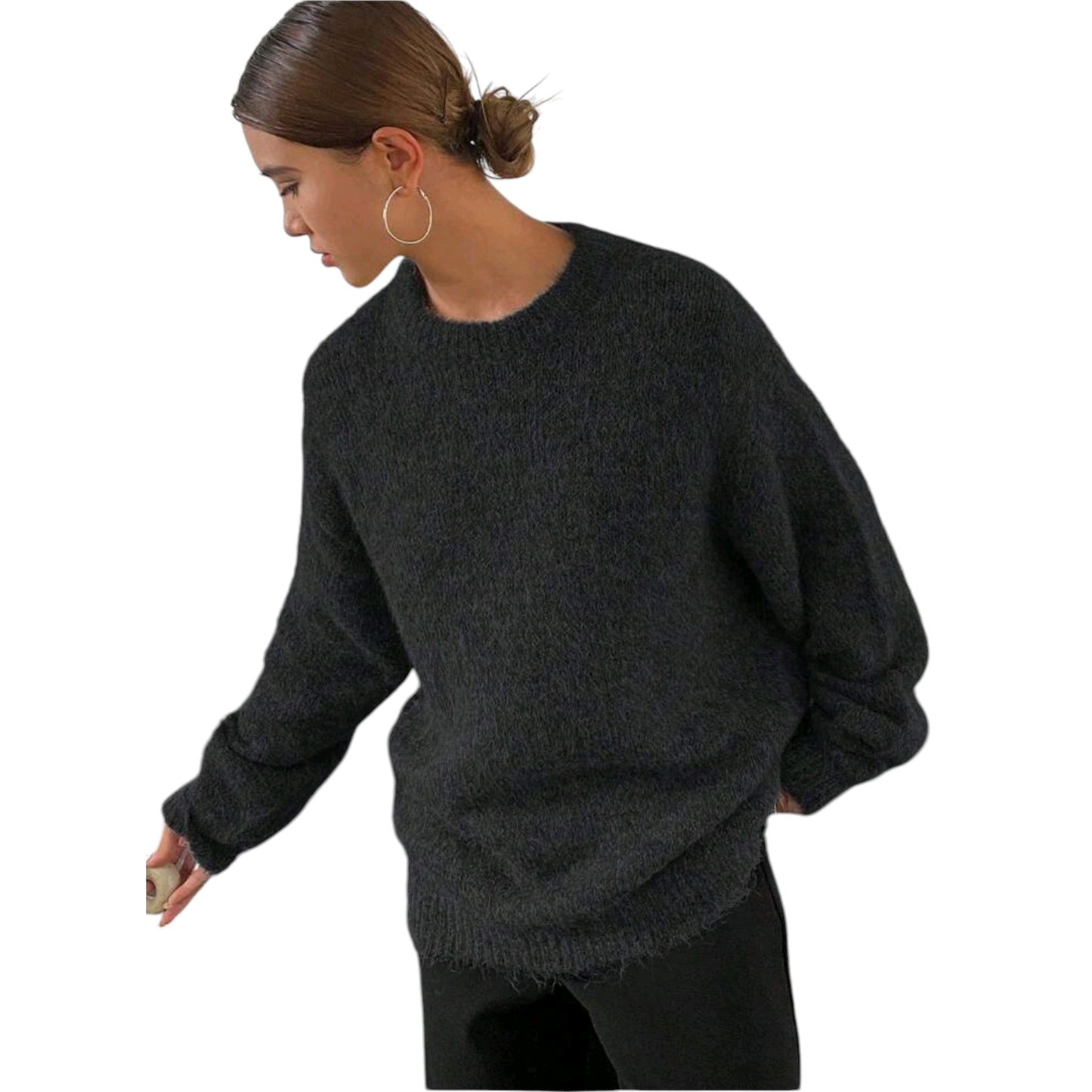 SHE fekete kötött pulóver