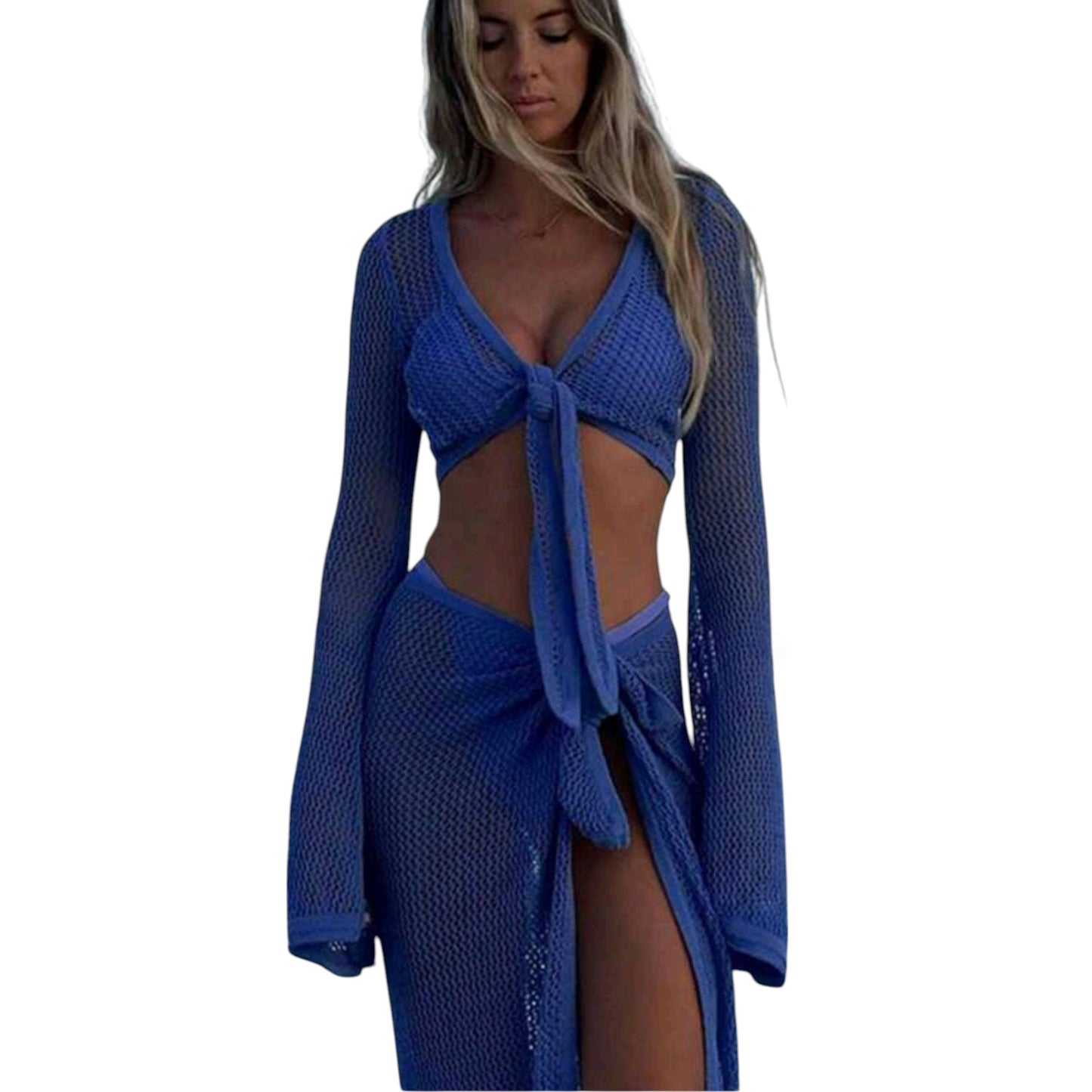 SHE kék kötött felső