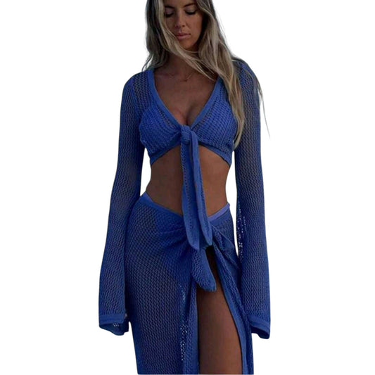 SHE kék kötött felső