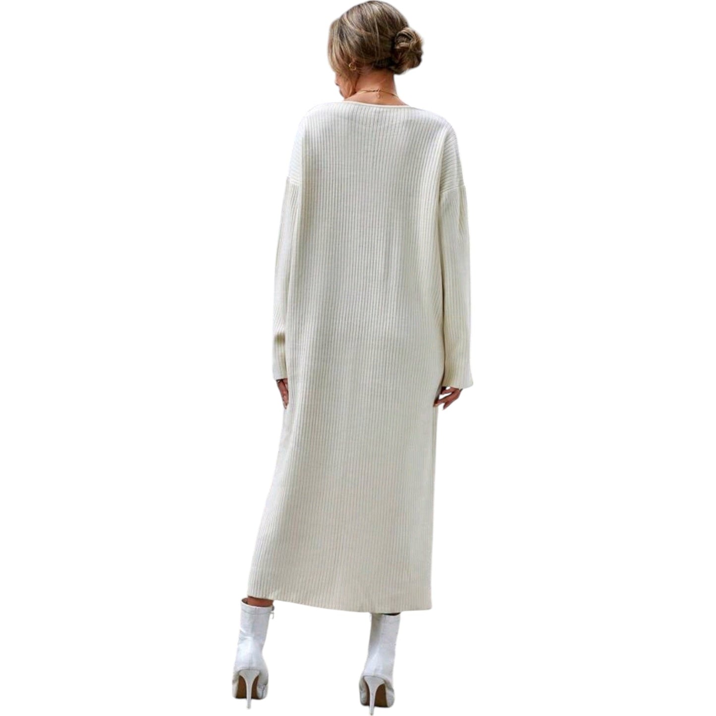 SHE fehér kötött maxi ruha