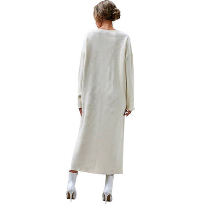 SHE fehér kötött maxi ruha