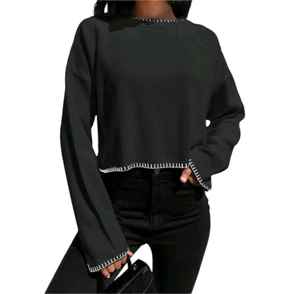 SHE fekete kötött pulóver